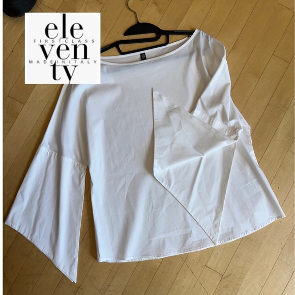 Eleventy Tops - eleventy first class white boat neck cotton top,  2,  GD1182